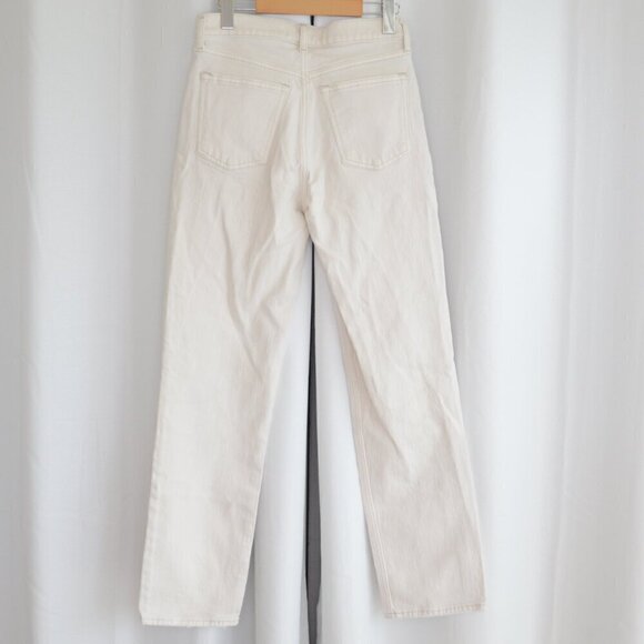 Abercrombie & Fitch 90's Straight Low Rise White Denim Jeans Sz 27/4 - Picture 3 of 7